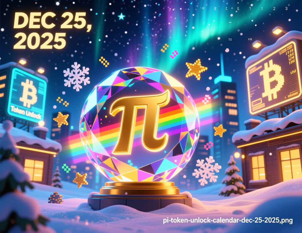 PiScan-style calendar view showing the Dec. 25 PI token unlock