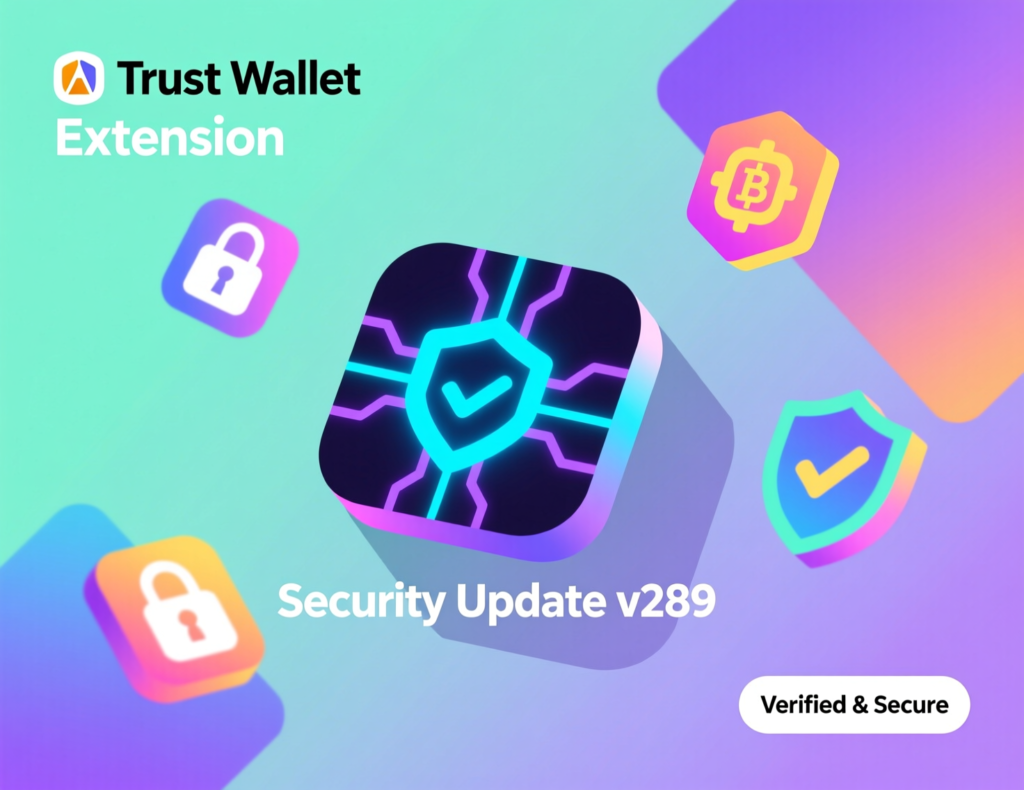 Trust Wallet extension showing updated secure version in Chrome