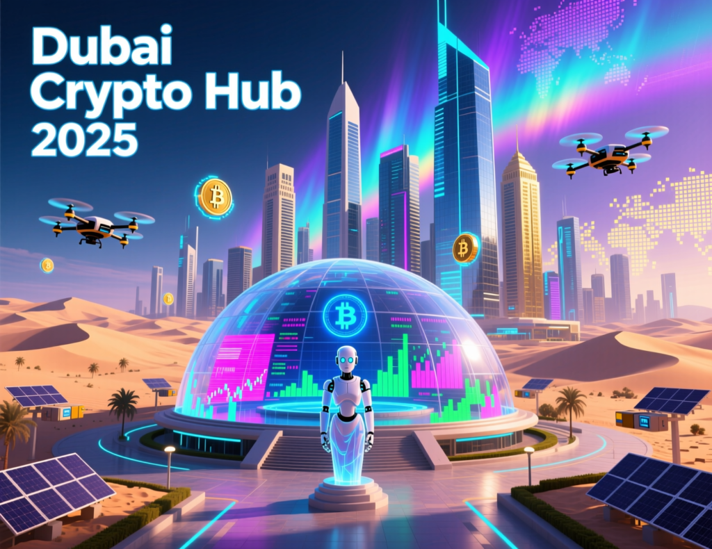 Dubai crypto hub skyline with Arab virtual asset regulators