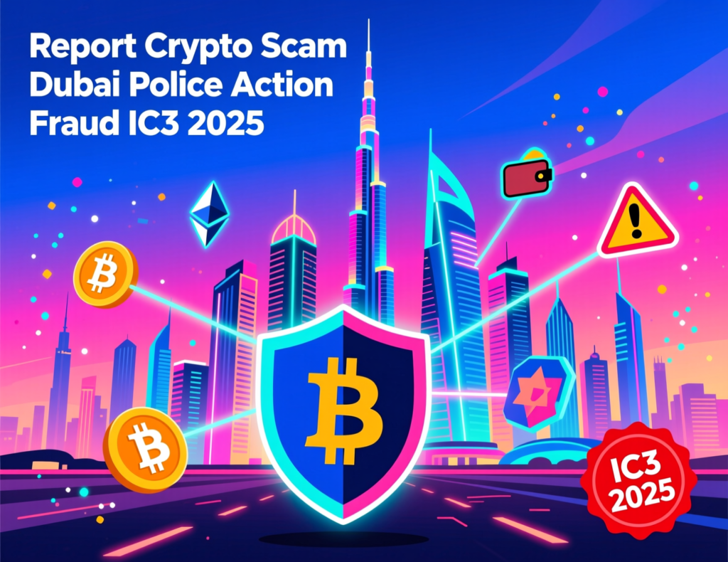 Investor reporting a crypto scam to Dubai Police and international regulators