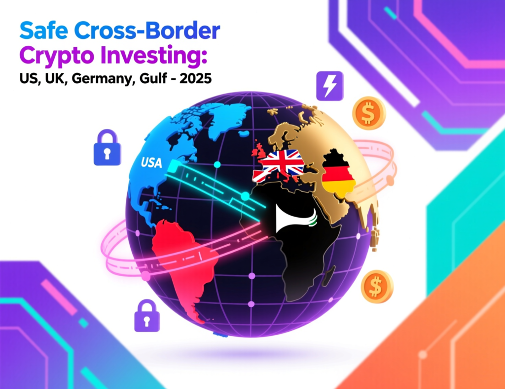 Safe cross-border crypto investing workflow from US, UK and Germany to Gulf platforms
