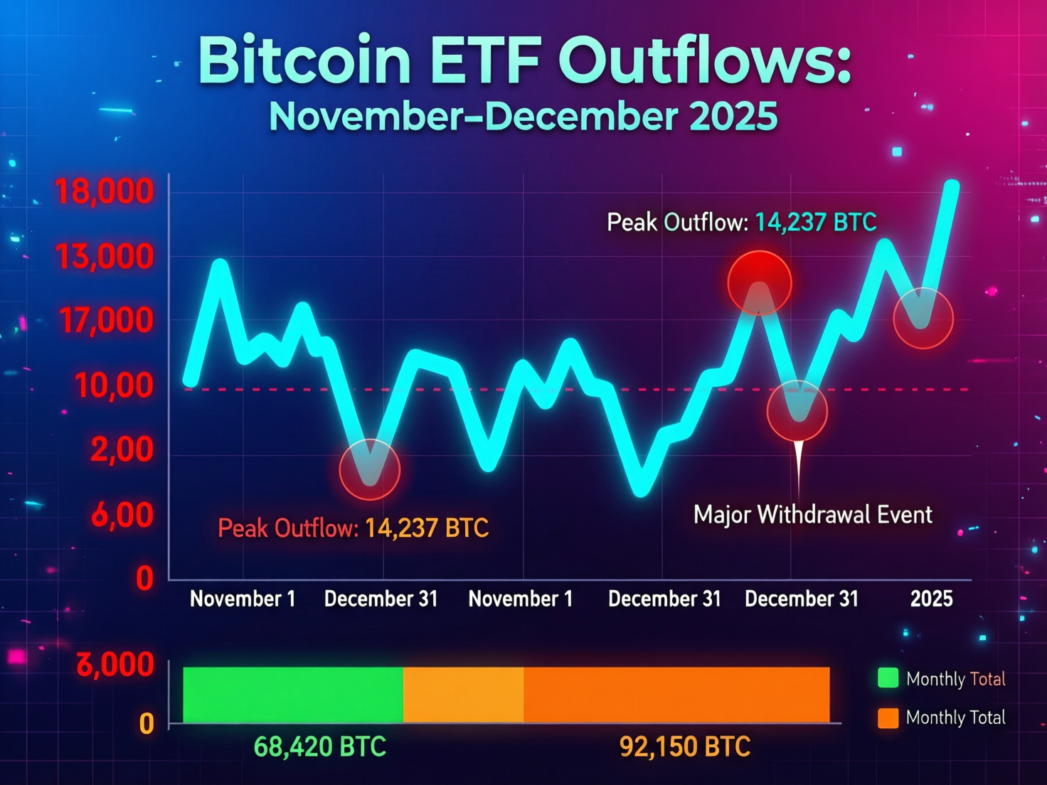 Chart of bitcoin ETF outflows November December 2025
