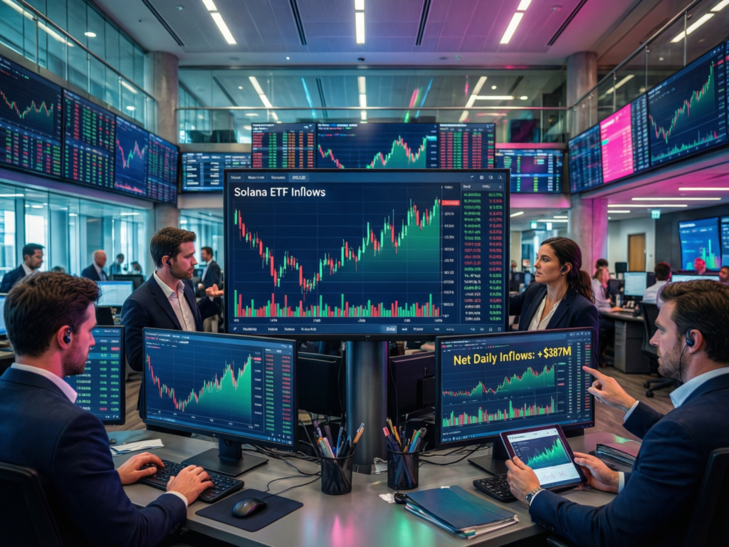 Solana ETF inflows on exchange display