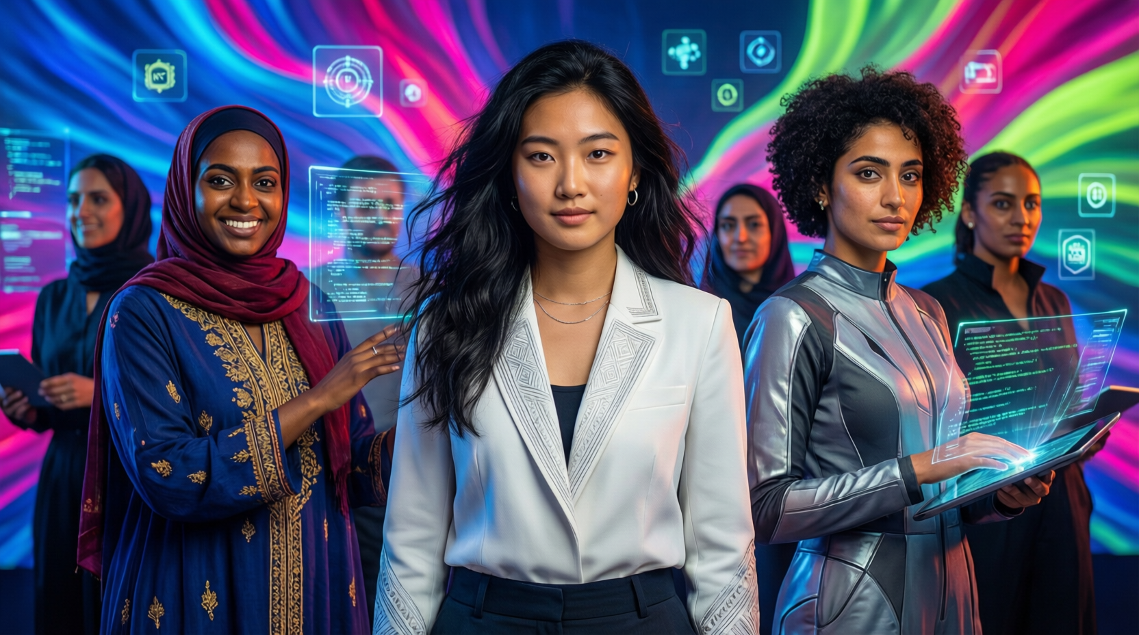 Arab and MENA women in crypto collaborating on global Web3 projects from Dubai to London and Berlin