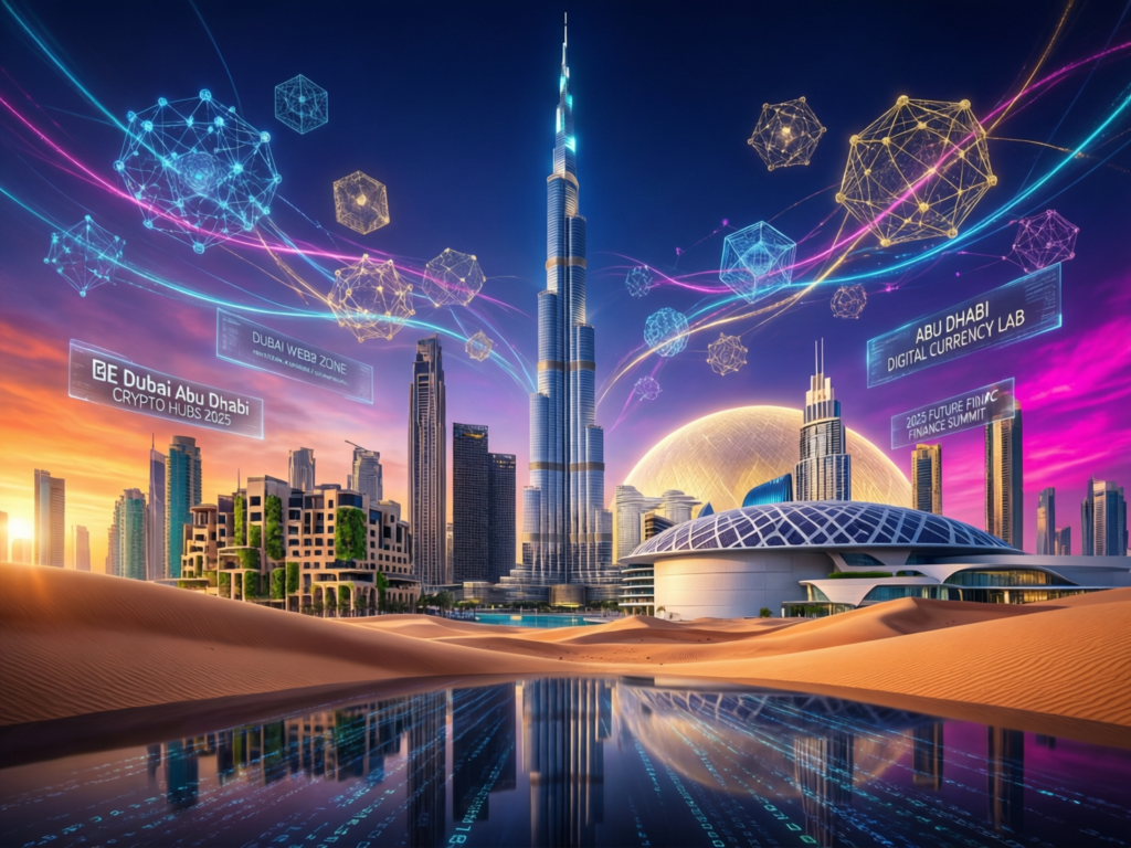 Dubai and Abu Dhabi as leading UAE crypto hubs in 2025