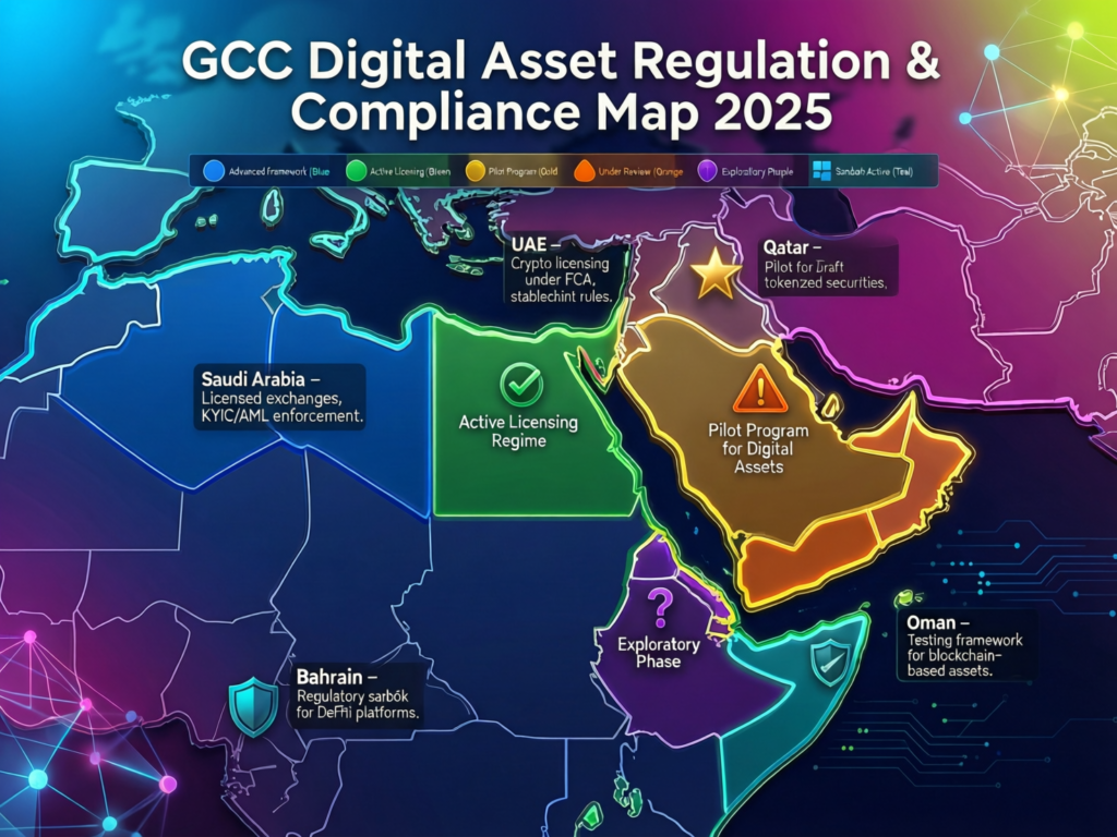 GCC digital asset regulation and compliance map for 2025