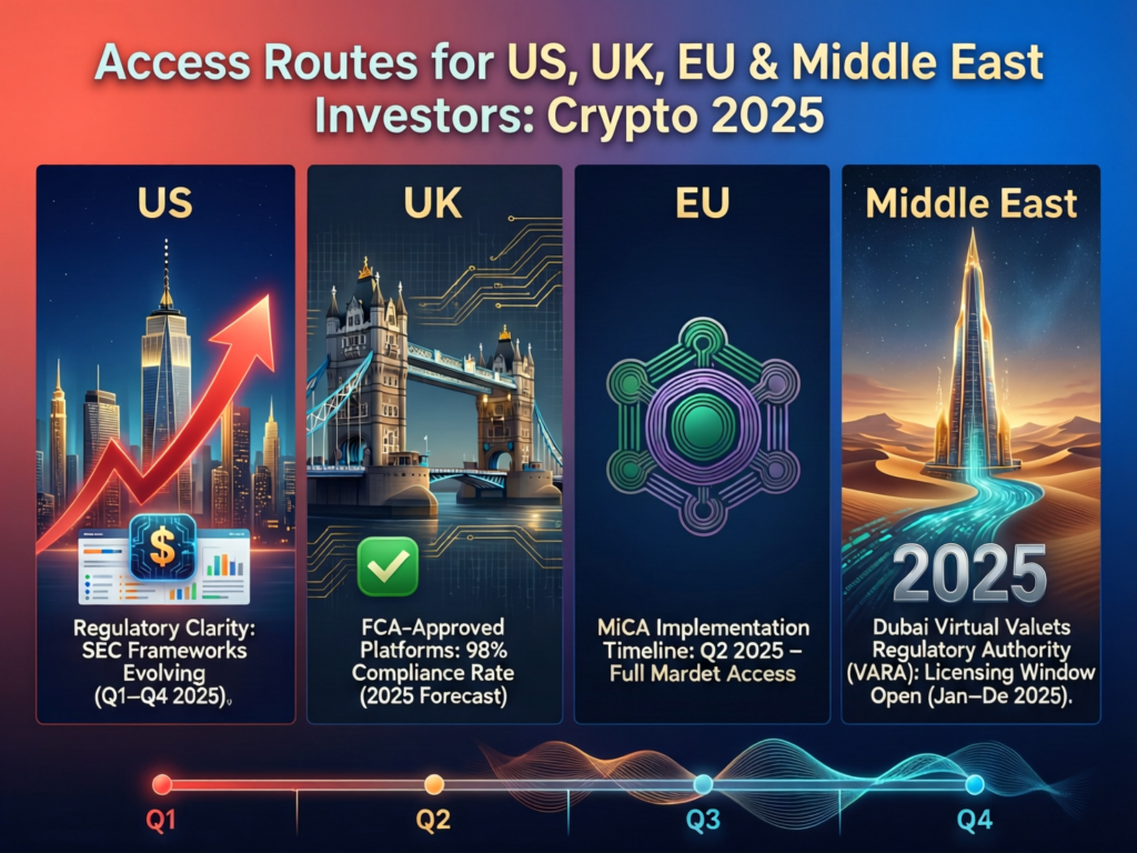 Access routes for US, UK and EU investors to Middle East crypto markets in 2025