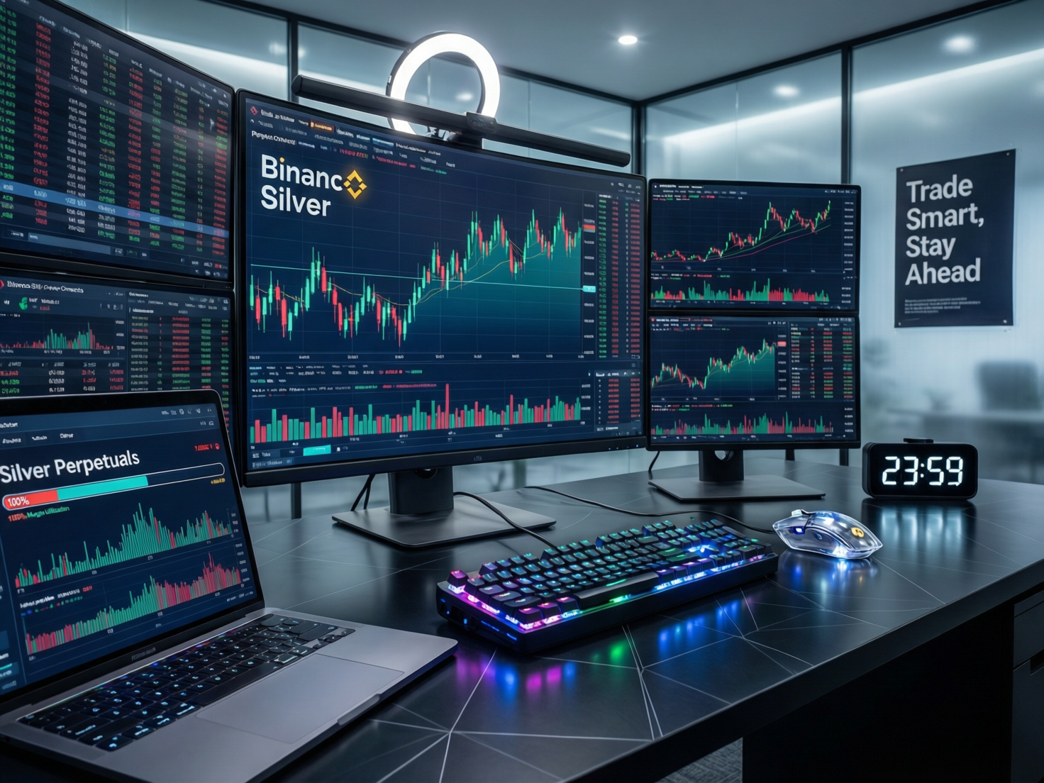 Traders monitor XAGUSDT price action on Binance Futures