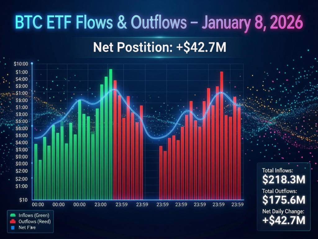 Bar chart of U.S. spot bitcoin ETF net outflows on Jan. 7, 2026