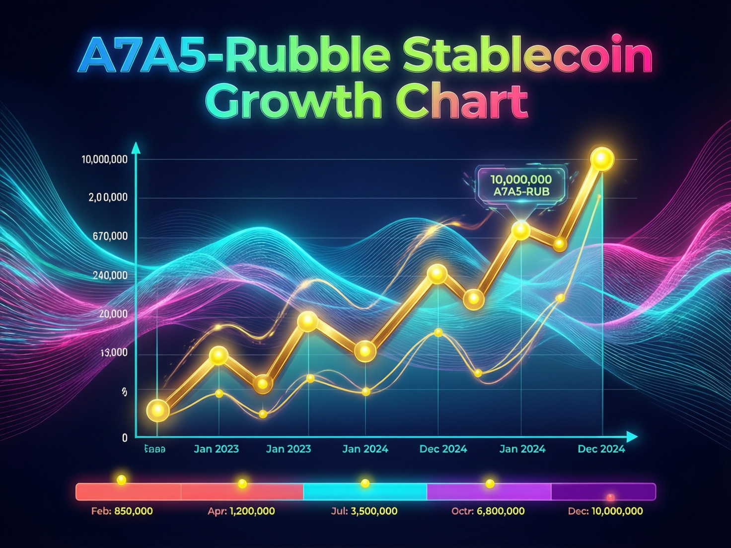 “A7A5 ruble stablecoin growth chart for 2025”