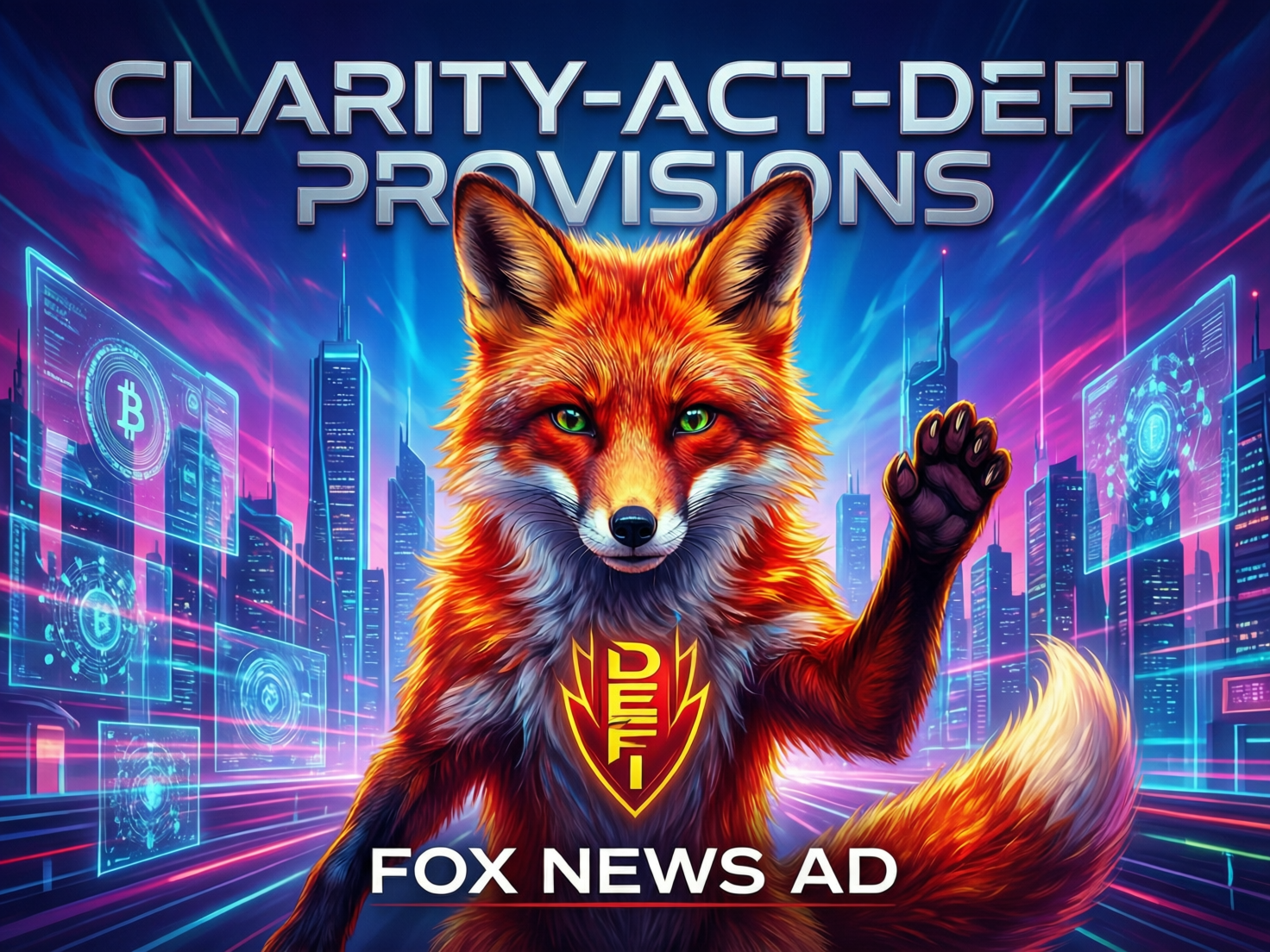 “Fox News spot opposing CLARITY Act DeFi provisions”