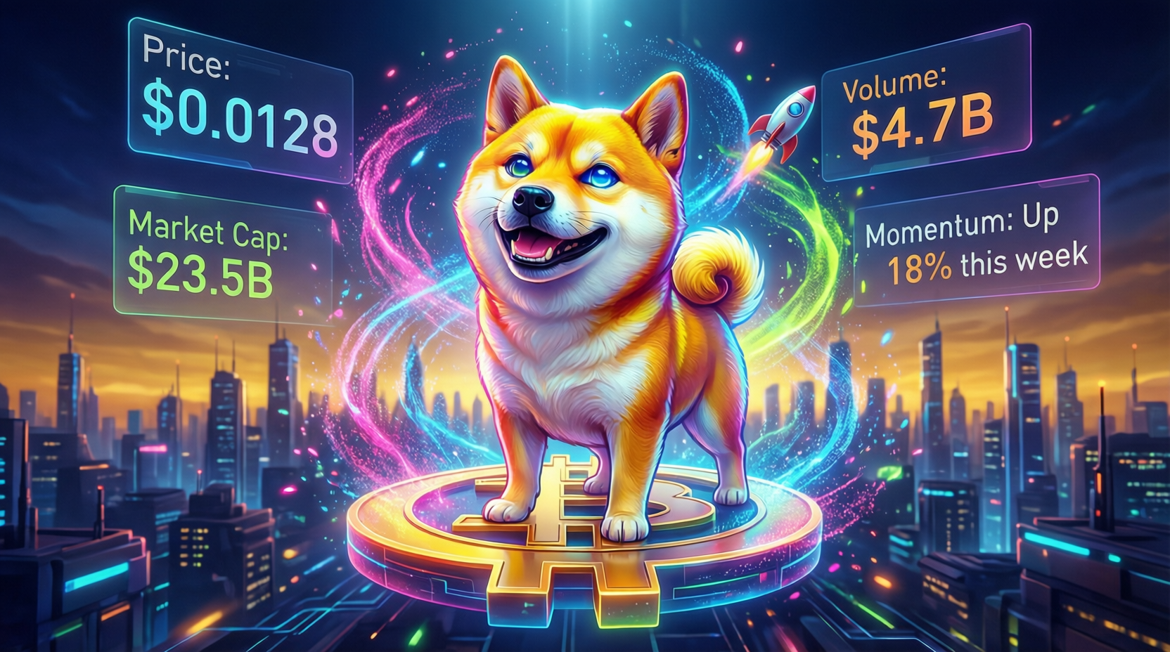 “Dogecoin weekly update graphic showing DOGE coin over a stylized map of Japan symbolizing House of Doge partnership”