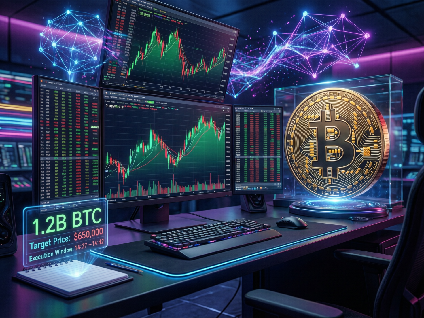 “Strategy $1.2 billion Bitcoin purchase visualized on trading screen”