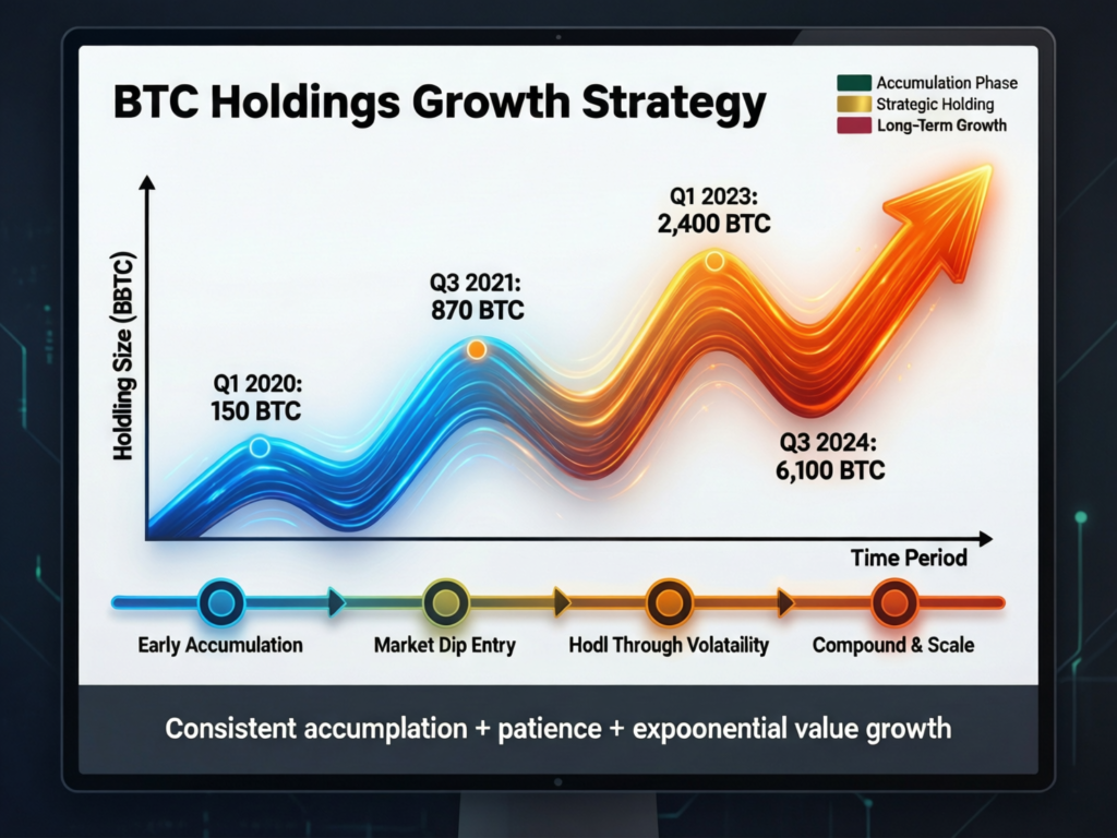 “Chart of Strategy’s cumulative BTC holdings over time”