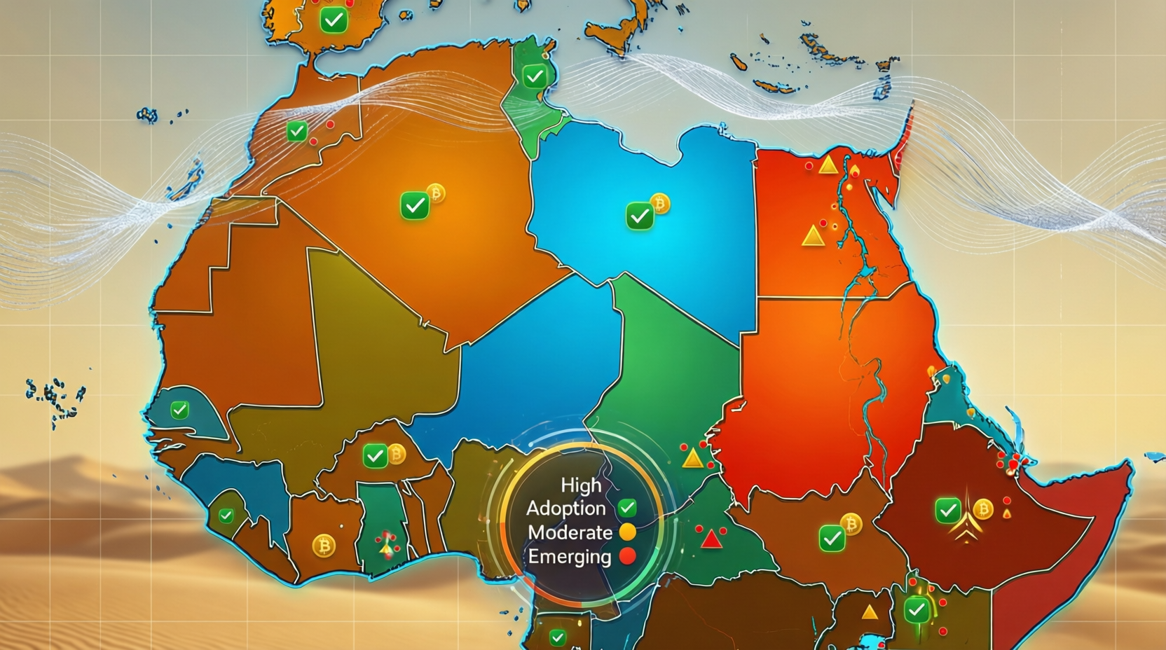 crypto-adoption-north-africa-morocco-egypt-algeria-map.png Map of North Africa highlighting crypto adoption in Morocco, Egypt and Algeria for US, UK and EU investors.