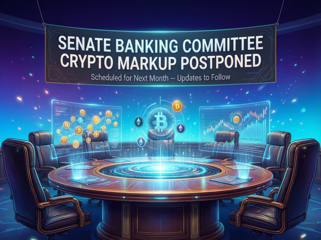 “Senate Banking Committee room before crypto bill markup”
