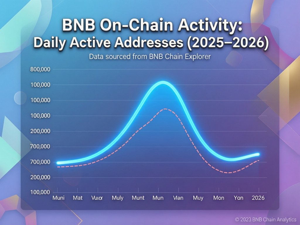 BNB (Binance Coin) Weekly Update: Fermi Upgrade, Token Burn and $900–$950 Price Range – Jan 17, 2026 4 “BNB on-chain activity graphic with rising daily active addresses and transactions through 2025 and early 2026”