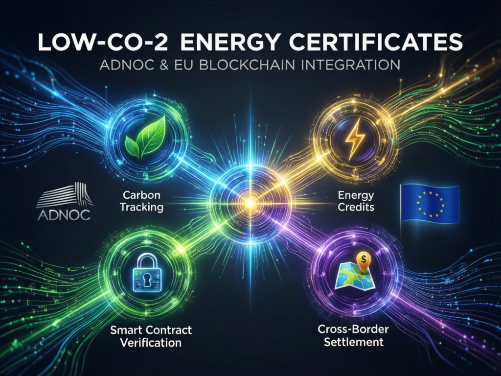 Blockchain in Oil and Gas: ADNOC and Aramco Lessons 3 Blockchain-based low-CO₂ energy certificates linking Middle East exports to EU buyers
