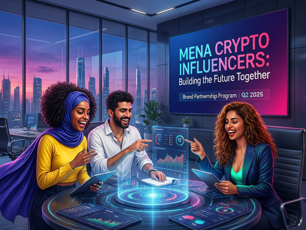 Top Middle East Crypto Influencers for 2026 4 Brand team planning campaign with Middle East crypto influencers
