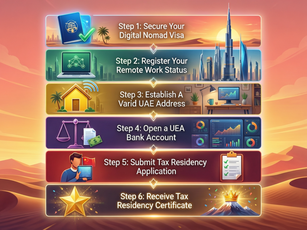 Steps to UAE tax residency for crypto digital nomads