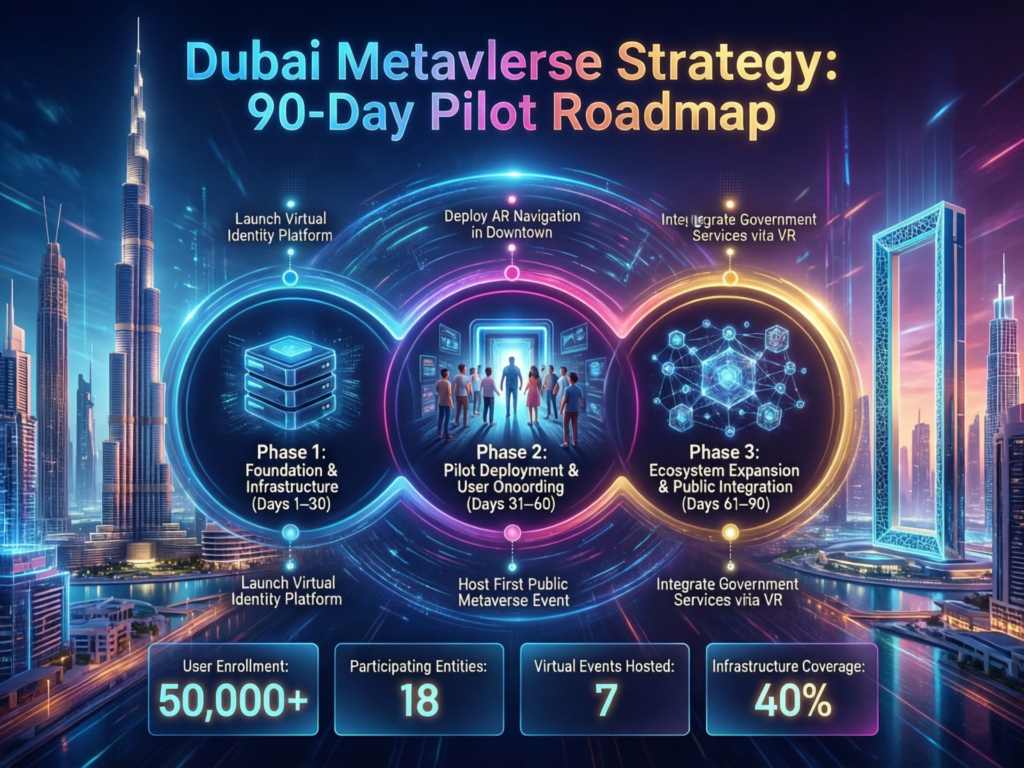 Dubai Metaverse Strategy 2030: Guide for US, UK and EU 5 90-day pilot roadmap for Dubai metaverse strategy projects