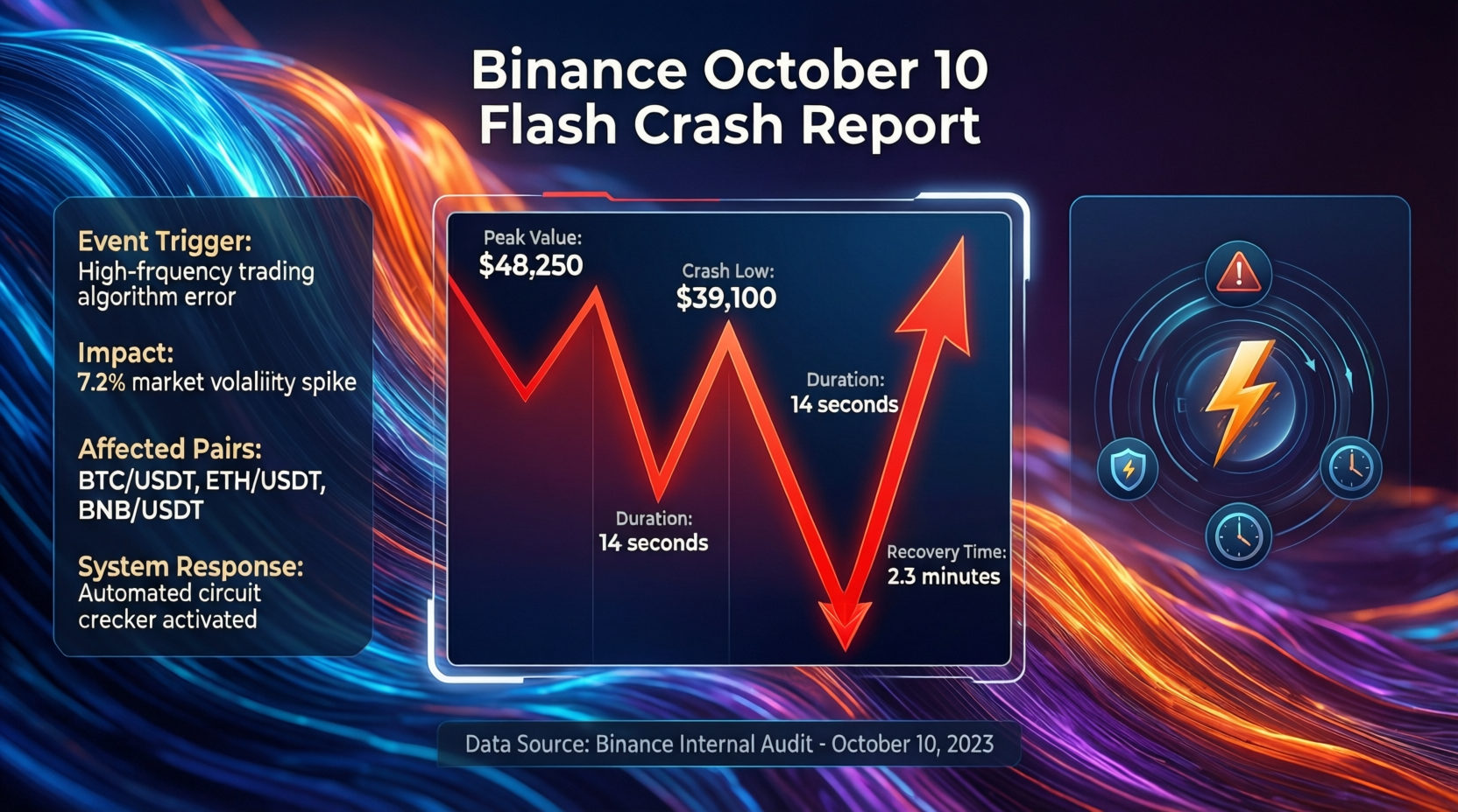 Chart illustrating key findings from the Binance October 10 flash crash report