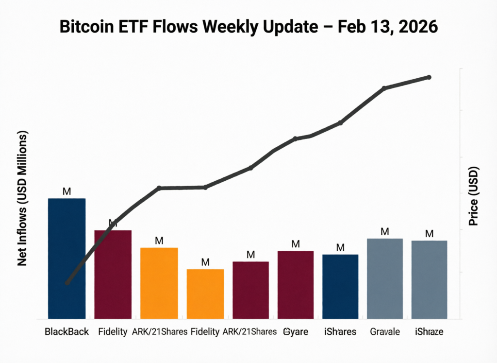 “Conceptual image of Bitcoin ETFs and institutional capital flows impacting BTC price in 2026”