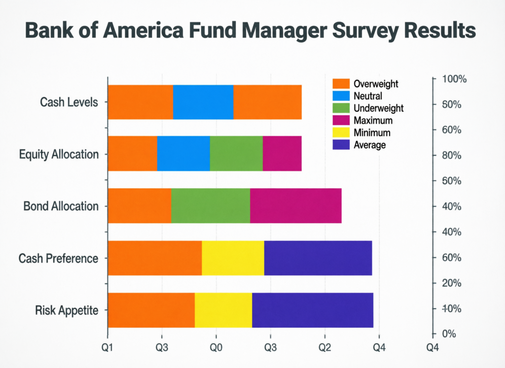 “Summary graphic of fund-manager survey positioning on the U.S. dollar”