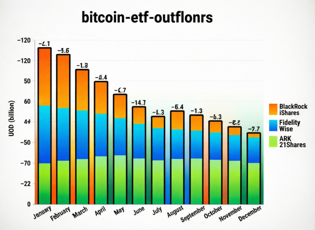 Bitcoin dips toward $63,000 as “extreme fear” grips crypto traders 3 Graphic illustrating U.S. spot bitcoin ETF net outflows