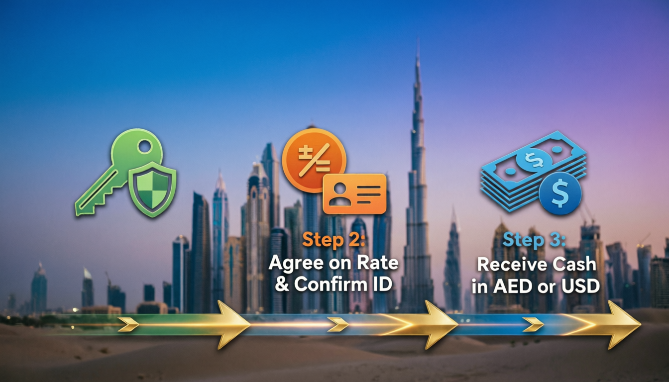 In-person OTC office to convert crypto to cash in Dubai in 2025