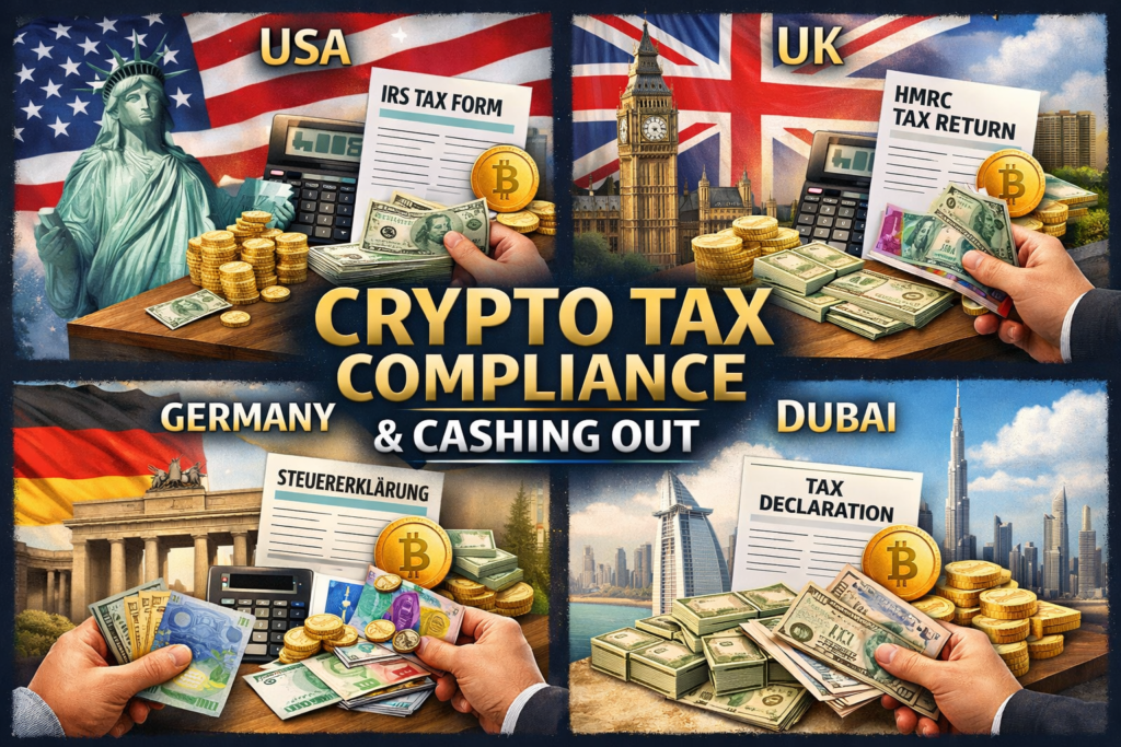 Crypto tax compliance for US, UK and German residents cashing out in Dubai
