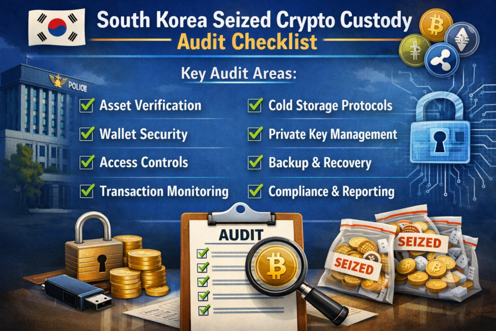 South Korean prosecutors regain 320.88 BTC after stolen crypto is sent back 2 Checklist graphic showing best practices for storing seized cryptocurrency.