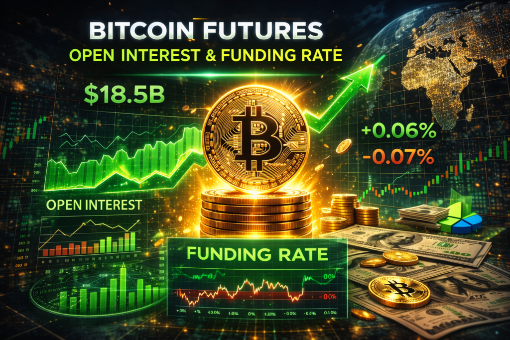 Bitcoin tops $69,500 after stock market rebound as ETF flows flip positive 3 Futures dashboard showing open interest and funding rate alongside BTC price
