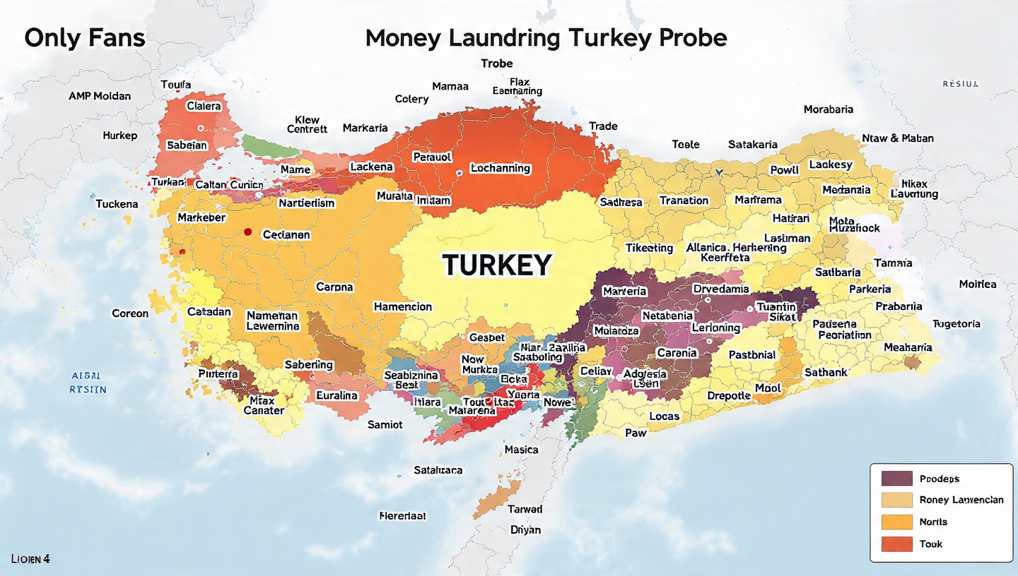 Police operation graphic illustrating the Turkey OnlyFans money laundering probe