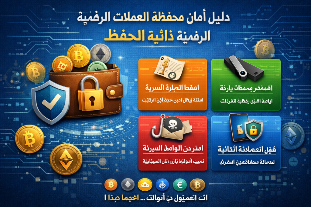 Arabic-speaking beginner learning crypto wallet security and seed phrase backup