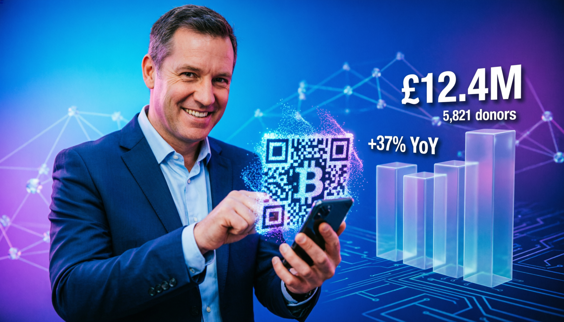 Reform UK donation from crypto investor shown in fundraising graphic