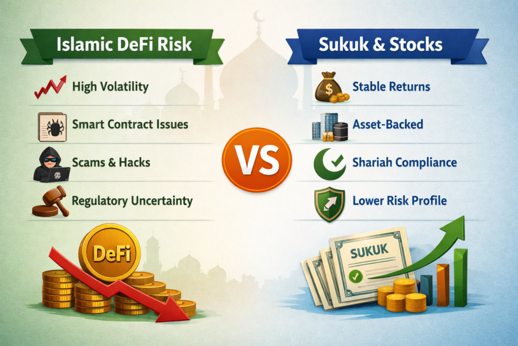Comparing Islamic DeFi risk with sukuk and Sharia-compliant stocks