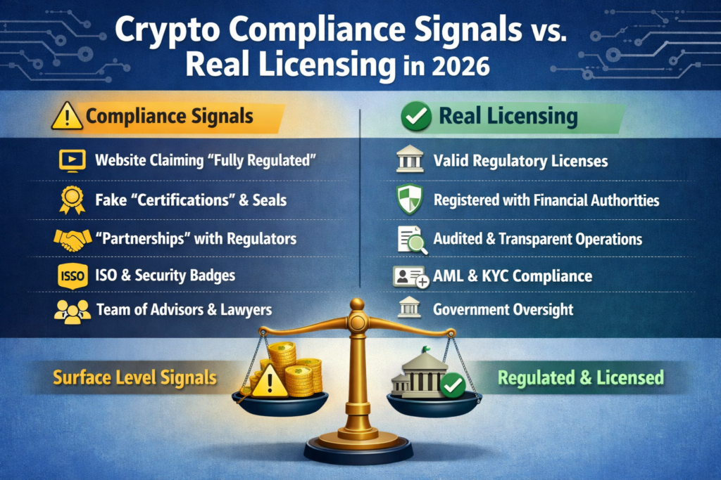 Compliance signals versus real licensing for crypto scams in Middle East