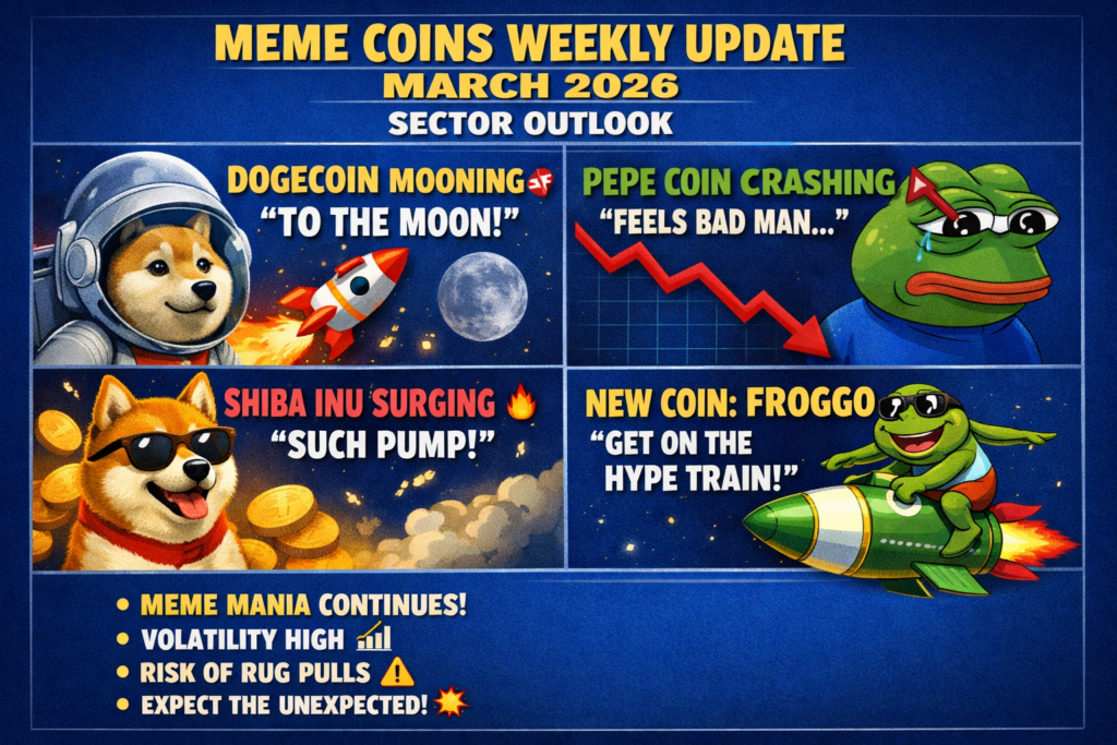 Meme coins weekly update March 2026 sector outlook with mixed bullish and bearish scenarios