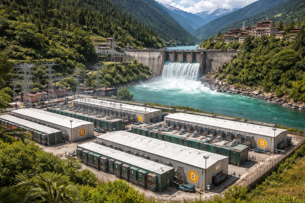 Hydropower-supported bitcoin mining infrastructure associated with Bhutan’s digital-asset strategy
