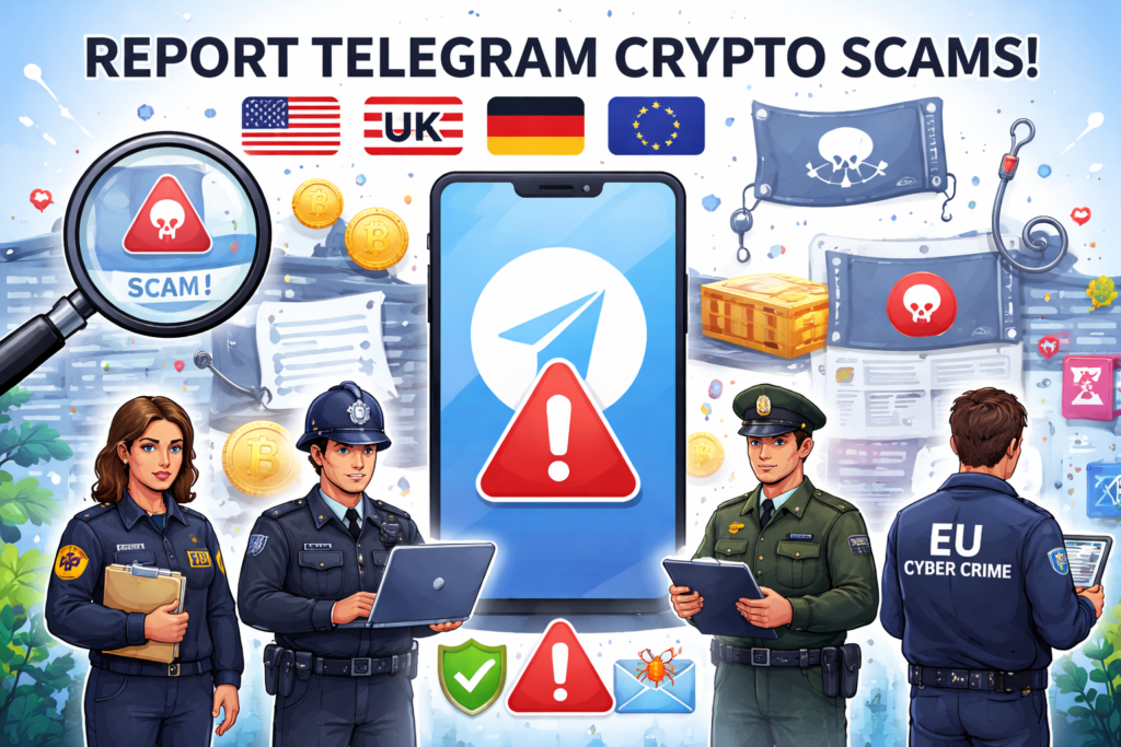 Reporting fake Telegram crypto signals in the USA UK Germany and EU