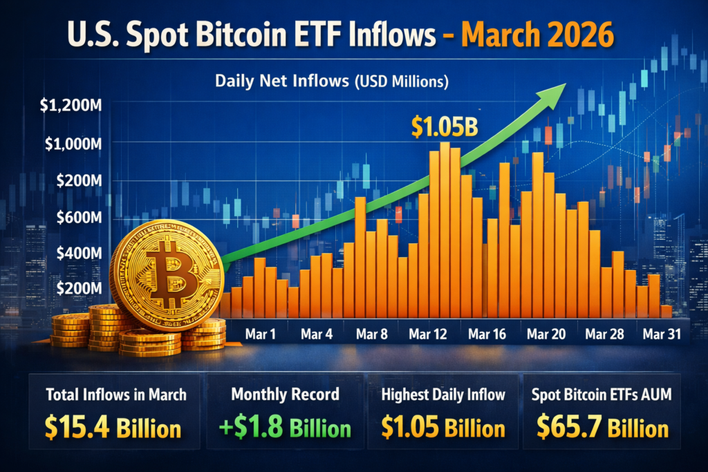 Daily U.S. spot bitcoin ETF inflows during the March 2026 rebound