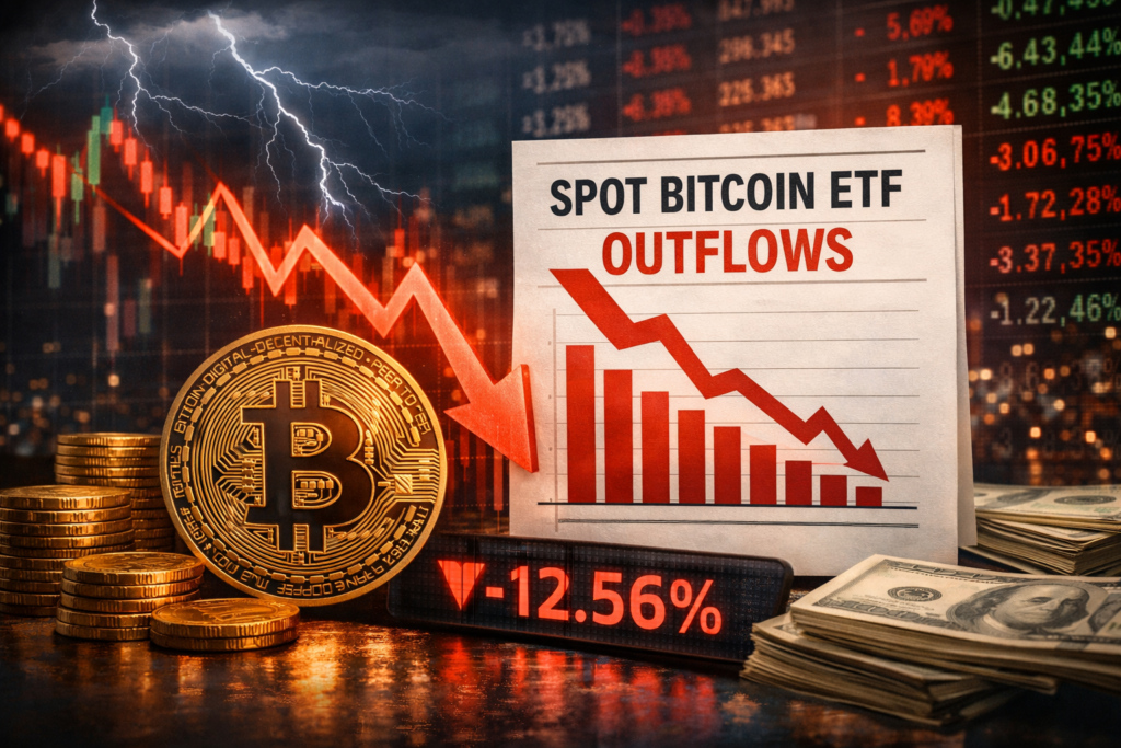 Spot bitcoin ETF outflows during a period of rising market volatility